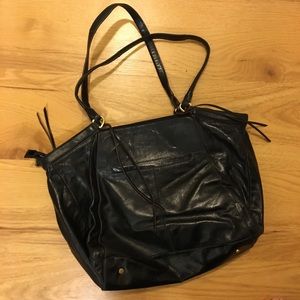 Black leather Hobo shoulder bag